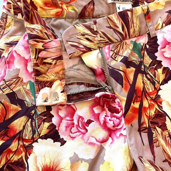 Dalia Collection Women's Pants Capris Floral Size 2 Stretch - Picture 6 of 7